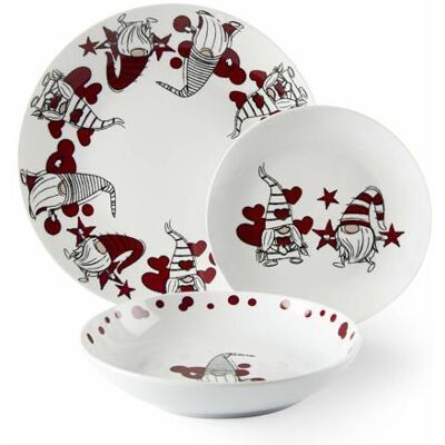 Bergamaschi Gnome Sweet Home set de dîner en porcelaine de 18 pièces - Publicité Bergamaschi Gnome Sweet Home set de dîner en porcelaine de 18 pièces - Publicité