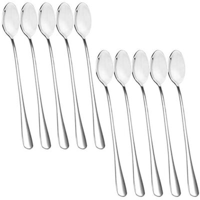 RYTTGOP Cuillère à Glace - Inox - 10 Cuillères Longues - Argent - Idéales pour Mélanger et Servir - Publicité RYTTGOP Cuillère à Glace - Inox - 10 Cuillères Longues - Argent - Idéales pour Mélanger et Servir - Publicité