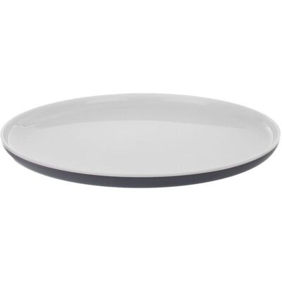 Assiette à dîner plate en plastique - Orion - 25 cm - Incassable - Légère - Gris et blanc - Lave-vaisselle - Publicité Assiette à dîner plate en plastique - Orion - 25 cm - Incassable - Légère - Gris et blanc - Lave-vaisselle - Publicité