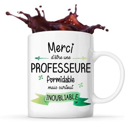 Mug - Merci Professeure Inoubliable - Tasse Cadeau maîtresse école fin dannée - Collègue Travail Retraite Blanc - Publicité Mug - Merci Professeure Inoubliable - Tasse Cadeau maîtresse école fin dannée - Collègue Travail Retraite Blanc - Publicité