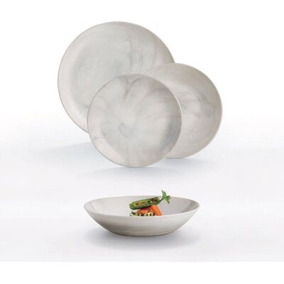 Service de table 18 pièces Diwali Marbre gris - Luminarc - Effet marbre aléatoire Gris - Publicité Service de table 18 pièces Diwali Marbre gris - Luminarc - Effet marbre aléatoire Gris - Publicité