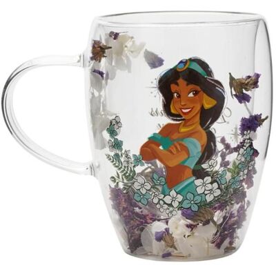 WIDDOP AND CO Mug Disney Mug En Verre Jasmine Decoratif Floral Blanc - Publicité WIDDOP AND CO Mug Disney Mug En Verre Jasmine Decoratif Floral Blanc - Publicité