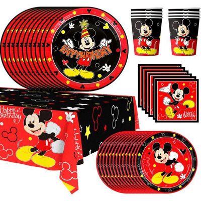 INBOXXARTY Décoration de Fête Danniversaire Mickey Mouse Ensemble de Vaisselle de Fête Articles de Table pour Fêtes Danniversaire Noir - Publicité INBOXXARTY Décoration de Fête Danniversaire Mickey Mouse Ensemble de Vaisselle de Fête Articles de Table pour Fêtes Danniversaire Noir - Publicité