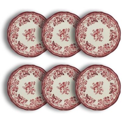 NOVASTYL Lot de 6 assiettes plates faustine 26cm en porcelaine rose Rose - Publicité NOVASTYL Lot de 6 assiettes plates faustine 26cm en porcelaine rose Rose - Publicité