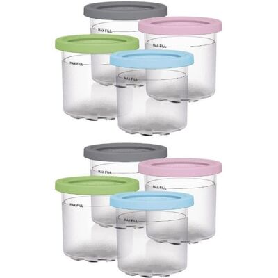 Bacs à crème glacée pour 4 boîtes à crème glacée anti-fuite avec couvercles Pintes de crème glacée pour machine à crème Blanc - Publicité Bacs à crème glacée pour 4 boîtes à crème glacée anti-fuite avec couvercles Pintes de crème glacée pour machine à crème Blanc - Publicité