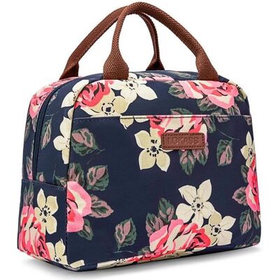 Sac Repas Isotherme - Pivoine - Portable - Fond bleu - Idéal pour Pique-niques - Zippé Bleu - Publicité Sac Repas Isotherme - Pivoine - Portable - Fond bleu - Idéal pour Pique-niques - Zippé Bleu - Publicité