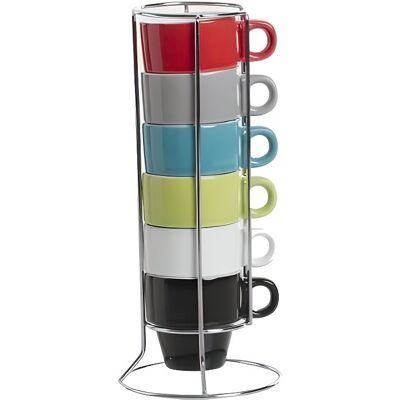 Tasse à Café Expresso - So city - Multicolore - Céramique peinte - 6 pièces - Compatible lave-vaisselle - Publicité Tasse à Café Expresso - So city - Multicolore - Céramique peinte - 6 pièces - Compatible lave-vaisselle - Publicité