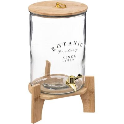 SECRET DE GOURMET Fontaine à boisson en verre avec support et couvercle en bambou - 8L - Transparent/beige - H 42 x D 225 cm Beige - Publicité SECRET DE GOURMET Fontaine à boisson en verre avec support et couvercle en bambou - 8L - Transparent/beige - H 42 x D 225 cm Beige - Publicité