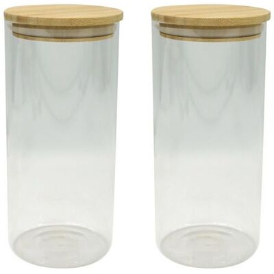 Lot de 2 boîtes de conservation verre 1L avec 2 ustensiles de cuisine Fackelmann Nature Divers Gris - Publicité Lot de 2 boîtes de conservation verre 1L avec 2 ustensiles de cuisine Fackelmann Nature Divers Gris - Publicité