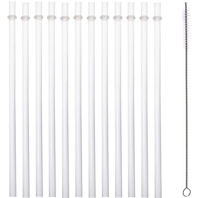 FNINIJEDE Pailles extra longues 28 cm transparentes (12 unités + brosse) pour Mason Jar 710 ml / 12 L Label - Publicité FNINIJEDE Pailles extra longues 28 cm transparentes (12 unités + brosse) pour Mason Jar 710 ml / 12 L Label - Publicité