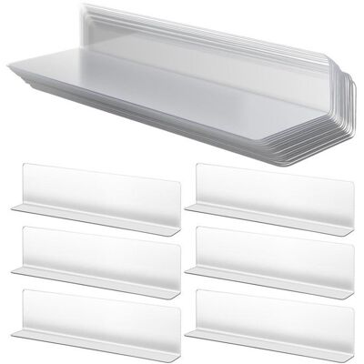 SODIAL 20 Séparateurs DÉtagère en Forme de L de 20 cm en Plastique Transparent pour Rangement dans les Placards de Cuisine - Publicité SODIAL 20 Séparateurs DÉtagère en Forme de L de 20 cm en Plastique Transparent pour Rangement dans les Placards de Cuisine - Publicité