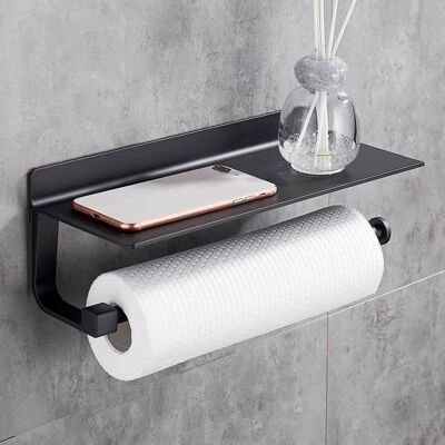 Porte Sopalin Mural - Aluminium - 33cm - Noir - Auto-adhésif - Résistant jusquà 10kg Noir - Publicité Porte Sopalin Mural - Aluminium - 33cm - Noir - Auto-adhésif - Résistant jusquà 10kg Noir - Publicité