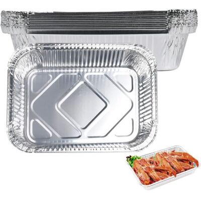 Barquette Barbecue - Lot de 25 - Aluminium Jetable - 570ml - Résistante à la chaleur Gris - Publicité Barquette Barbecue - Lot de 25 - Aluminium Jetable - 570ml - Résistante à la chaleur Gris - Publicité