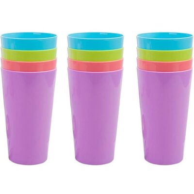 Gobelets en plastique (lot de 12) de 500 ml / 175 oz réutilisables pour le camping et les fêtes en intérieur et en extérieur Violet - Publicité Gobelets en plastique (lot de 12) de 500 ml / 175 oz réutilisables pour le camping et les fêtes en intérieur et en extérieur Violet - Publicité