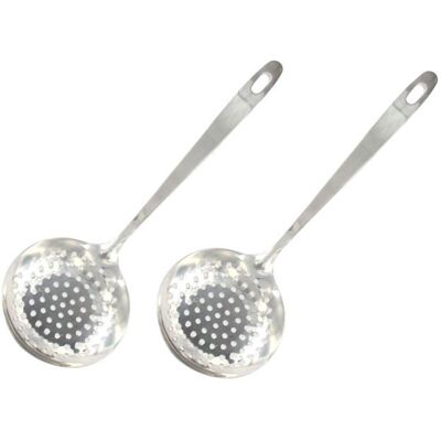 Écumoire inox cuisine Lot de 2 32 x 11 cm Fackelmann Oxford Gris - Publicité Écumoire inox cuisine Lot de 2 32 x 11 cm Fackelmann Oxford Gris - Publicité