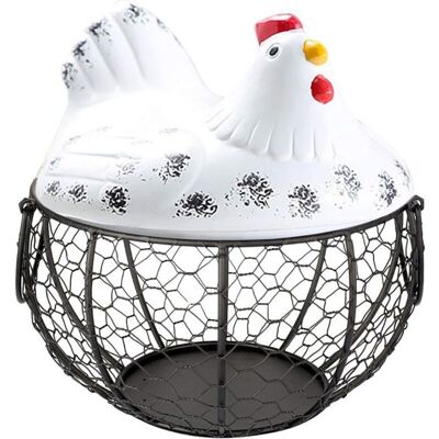 ARTICLES DUSAGE QUOTIDIEN Panier Rangement pour Œufsavec Couvercle pour Poule en CéramiqueOrganisateur Collations Aux Fruit - Publicité ARTICLES DUSAGE QUOTIDIEN Panier Rangement pour Œufsavec Couvercle pour Poule en CéramiqueOrganisateur Collations Aux Fruit - Publicité