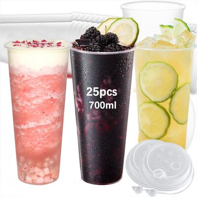 Gobelets en plastique - HOME SAFETY - 700 ml - 25 pièces - Transparent - Réutilisables et empilables - Publicité Gobelets en plastique - HOME SAFETY - 700 ml - 25 pièces - Transparent - Réutilisables et empilables - Publicité