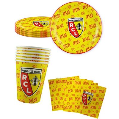 BCI Vaisselle jetable - Kit anniversaire vaisselle jetable RC Lens Jaune - Publicité BCI Vaisselle jetable - Kit anniversaire vaisselle jetable RC Lens Jaune - Publicité