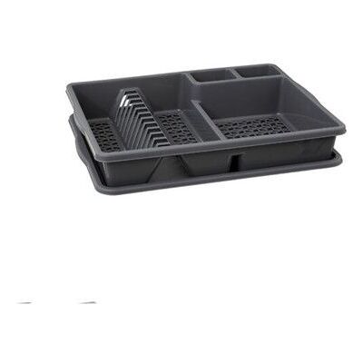 JJA Égouttoir plastique gris avec plateau pour vaisselle Gris - Publicité JJA Égouttoir plastique gris avec plateau pour vaisselle Gris - Publicité