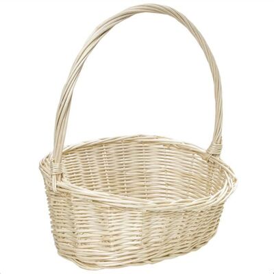 Corbeille en osier - Creative Home - Panier de rangement - Tissé à la main - 37x30x37cm - Blanc Blanc - Publicité Corbeille en osier - Creative Home - Panier de rangement - Tissé à la main - 37x30x37cm - Blanc Blanc - Publicité