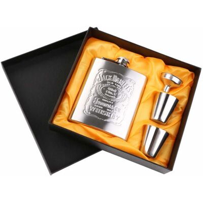 Flasque Alcool 7 oz en Acier Inoxydable Avec 2 Tasses et 1 Entonnoir Idale pour Voyage et Pche PZCC - Publicité Flasque Alcool 7 oz en Acier Inoxydable Avec 2 Tasses et 1 Entonnoir Idale pour Voyage et Pche PZCC - Publicité