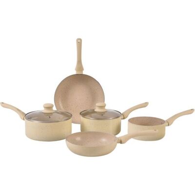 Batterie de cuisine - HG1020-BEJ - 7 pièces - Beige - Tous feux dont induction Beige - Publicité Batterie de cuisine - HG1020-BEJ - 7 pièces - Beige - Tous feux dont induction Beige - Publicité