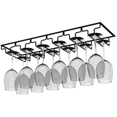 MING Porte-Verre Support Métallique Suspendu avec 6 Rails pour 12-18 Verres Noir - Publicité MING Porte-Verre Support Métallique Suspendu avec 6 Rails pour 12-18 Verres Noir - Publicité