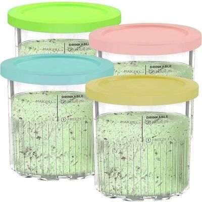 Bacs à Crème Glacée - Ninja - CREAMi Deluxe - Lot de 4 - Sans BPA - Étanchéité Améliorée Vert - Publicité Bacs à Crème Glacée - Ninja - CREAMi Deluxe - Lot de 4 - Sans BPA - Étanchéité Améliorée Vert - Publicité