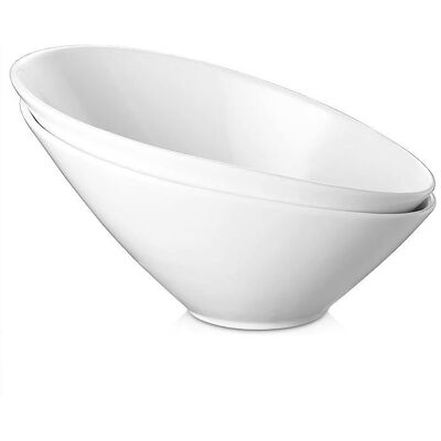 Bols à salade - DOWAN - Incliné - 769 ML - Lot de 2 - Porcelaine blanche Blanc - Publicité Bols à salade - DOWAN - Incliné - 769 ML - Lot de 2 - Porcelaine blanche Blanc - Publicité