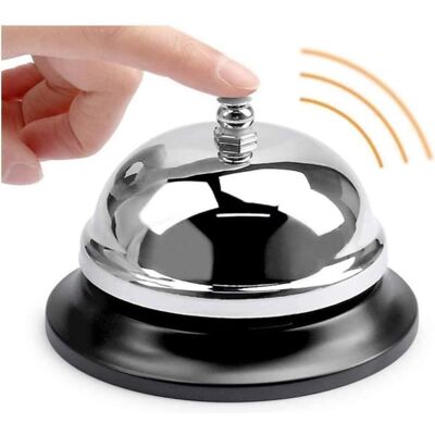 DLZAOAO 2 sonnettes de table cloche de comptoir argent pour cuisine réception hôtel restaurant dimensions 85 x 55 mm - Publicité DLZAOAO 2 sonnettes de table cloche de comptoir argent pour cuisine réception hôtel restaurant dimensions 85 x 55 mm - Publicité