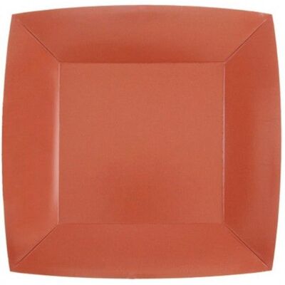 SANTEX 10 ASSIETTES CARTON BIO CARRÉES 23CM ROUGE BRIQUE- VAISSELLE DE FÊTE Rouge - Publicité SANTEX 10 ASSIETTES CARTON BIO CARRÉES 23CM ROUGE BRIQUE- VAISSELLE DE FÊTE Rouge - Publicité
