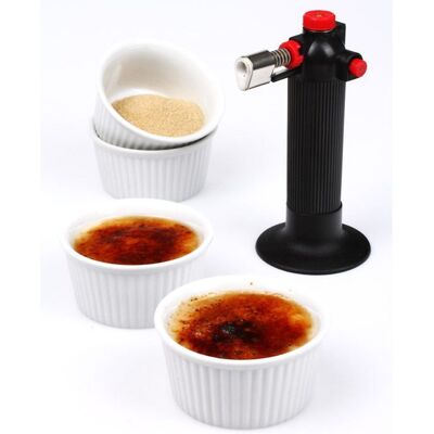Coffret crème brûlée - Secret de Gourmet - 5 pièces - Chalumeau et ramequins en céramique blanche Blanc - Publicité Coffret crème brûlée - Secret de Gourmet - 5 pièces - Chalumeau et ramequins en céramique blanche Blanc - Publicité