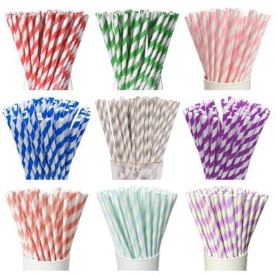 DOK Pailles Papier Rayées 100 Pièces Biodégradable Fête Anniversaire Mariage Noël - Publicité DOK Pailles Papier Rayées 100 Pièces Biodégradable Fête Anniversaire Mariage Noël - Publicité