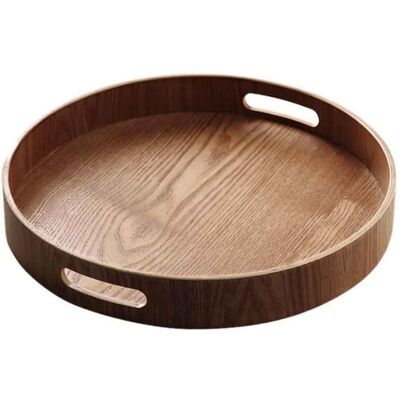 SODIAL Plateau de Service en Bambou en Bois Rond pour Plateaux-Repas Plateau de Rangement pour PoignéE de Contenant de Nourriture pour Marron - Publicité SODIAL Plateau de Service en Bambou en Bois Rond pour Plateaux-Repas Plateau de Rangement pour PoignéE de Contenant de Nourriture pour Marron - Publicité
