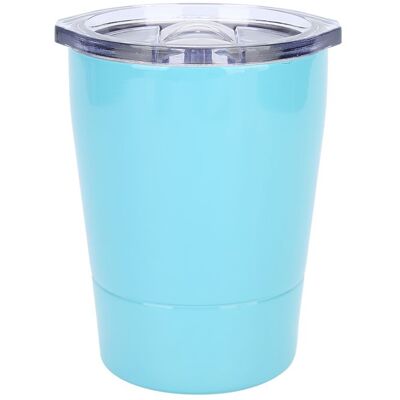JYMM Tasse café compacte 8oz bleu clair acier inox avec couvercle portable pour camping et bureau léger et pratique Bleu - Publicité JYMM Tasse café compacte 8oz bleu clair acier inox avec couvercle portable pour camping et bureau léger et pratique Bleu - Publicité