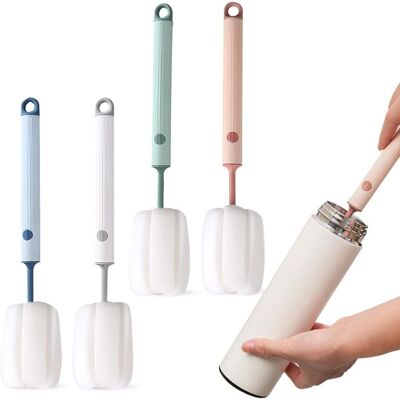 MEOIRUERY Lot de 4 brosses de nettoyage pour tasses -Brosse éponge à long manche - Publicité MEOIRUERY Lot de 4 brosses de nettoyage pour tasses -Brosse éponge à long manche - Publicité