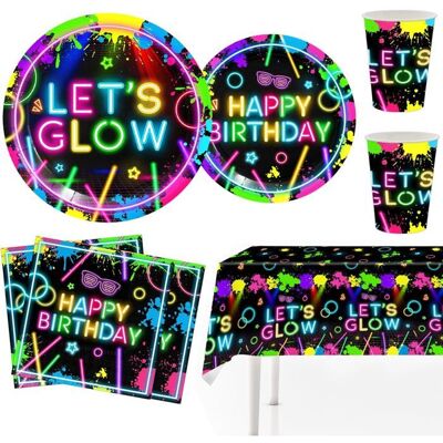 FNINIJEDE 51 Pièces Vaisselle Jetable Assiettes Papier Gobelets Serviettes Décoration Table Anniversaire Fête Famille . Publicité FNINIJEDE 51 Pièces Vaisselle Jetable Assiettes Papier Gobelets Serviettes Décoration Table Anniversaire Fête Famille . Publicité