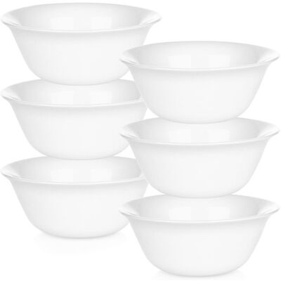 VILDE Bols en Verre - Lot de 6 - 300 ml - Blanc Blanc - Publicité VILDE Bols en Verre - Lot de 6 - 300 ml - Blanc Blanc - Publicité
