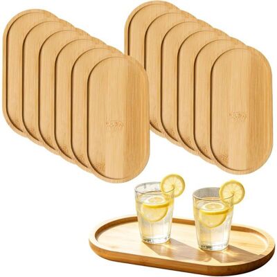 SANS MARQUE Lot de 12 petits plateaux en bois - 17 8 x 1 cm - Petit plateau ovale en bambou - Petit plateau en bambou - Pour petit-déjeuner - Publicité SANS MARQUE Lot de 12 petits plateaux en bois - 17 8 x 1 cm - Petit plateau ovale en bambou - Petit plateau en bambou - Pour petit-déjeuner - Publicité