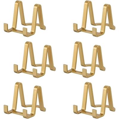 KJEHOME Porte Assiette Chevalet Support Presentoir 6 Pièces Support Assiette Decorative Support Cadre de Table Or 7.5 cm - Publicité KJEHOME Porte Assiette Chevalet Support Presentoir 6 Pièces Support Assiette Decorative Support Cadre de Table Or 7.5 cm - Publicité