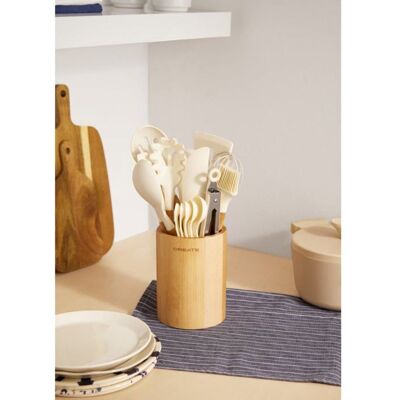 Ustensiles de cuisine - Create - Silicone et bois - Set de 11 pièces Beige - Publicité Ustensiles de cuisine - Create - Silicone et bois - Set de 11 pièces Beige - Publicité