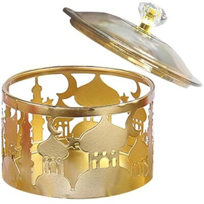 SODIAL Plateaux Ramadan avec Couvercle - Plateau en Métal Doré Eid Mubarak Assiette Ramadan Plat à Bonbons Récipient de Stockage des Jaune - Publicité SODIAL Plateaux Ramadan avec Couvercle - Plateau en Métal Doré Eid Mubarak Assiette Ramadan Plat à Bonbons Récipient de Stockage des Jaune - Publicité