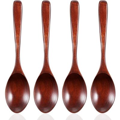 EINNENFFER Lot de 4 Cuillère Bois de Nanmu Naturel 189 cm Cuisine Dessert Café . Publicité EINNENFFER Lot de 4 Cuillère Bois de Nanmu Naturel 189 cm Cuisine Dessert Café . Publicité