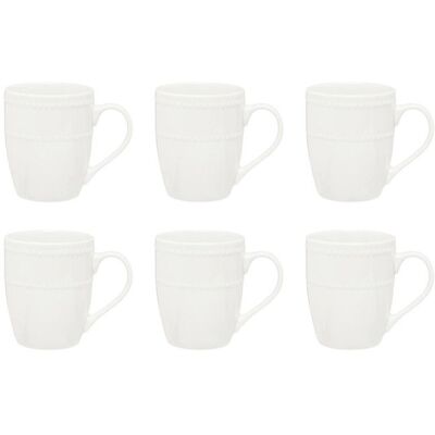 SECRET DE GOURMET Lot de 6 Mugs en Porcelaine Perle 35cl Blanc Blanc - Publicité SECRET DE GOURMET Lot de 6 Mugs en Porcelaine Perle 35cl Blanc Blanc - Publicité