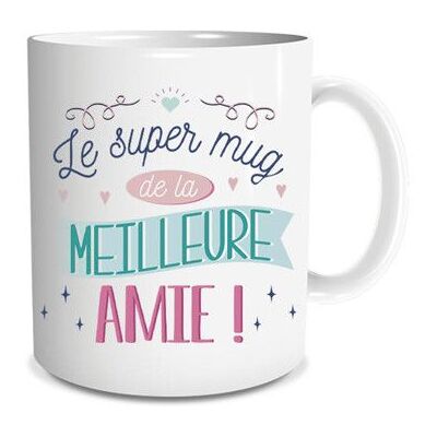 Mug - STC - Le Super Mug de la Meilleure Amie - Motif 2 faces - Compatible micro-ondes - Lave-vaisselle Blanc - Publicité Mug - STC - Le Super Mug de la Meilleure Amie - Motif 2 faces - Compatible micro-ondes - Lave-vaisselle Blanc - Publicité