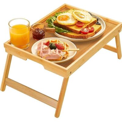 AUTREMENT Plateau de Service Plateau de Lit en Bambou Plateau à Petit-Déjeuner avec Pieds Pliables Table à Genoux pour Enfants Adults Marron - Publicité AUTREMENT Plateau de Service Plateau de Lit en Bambou Plateau à Petit-Déjeuner avec Pieds Pliables Table à Genoux pour Enfants Adults Marron - Publicité