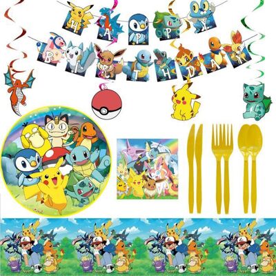 AUTREMENT Pokemon Decoration Anniversaire 150 pcs Deco Anniversaire Vaisselle Kit pour Enfants Thème Dessin Animé Noir - Publicité AUTREMENT Pokemon Decoration Anniversaire 150 pcs Deco Anniversaire Vaisselle Kit pour Enfants Thème Dessin Animé Noir - Publicité