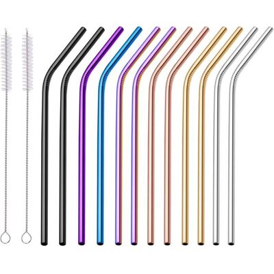 VITDIPY 12 Pailles en InoxAcier Inoxydable 304Courbées 205mmMétalliques Colorées2 Brosses NettoyageCocktails Thé Lait - Publicité VITDIPY 12 Pailles en InoxAcier Inoxydable 304Courbées 205mmMétalliques Colorées2 Brosses NettoyageCocktails Thé Lait - Publicité