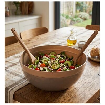 Saladier rond - EDEN - 42 L - Diamètre 25 cm - Plastique - Taupe Marron - Publicité Saladier rond - EDEN - 42 L - Diamètre 25 cm - Plastique - Taupe Marron - Publicité