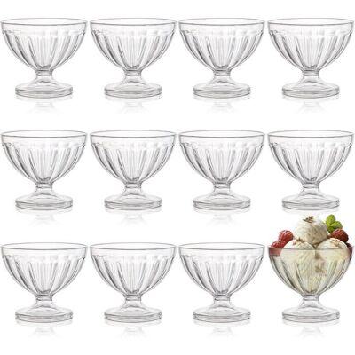 DOK Bols à crème glacée acrylique transparent 236.8g lot de 12 pour desserts sundae salades cocktails condiments - Publicité DOK Bols à crème glacée acrylique transparent 236.8g lot de 12 pour desserts sundae salades cocktails condiments - Publicité